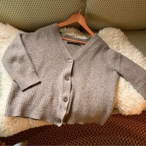 Jenni Kayne Taupe Cardigan Sweater size Small